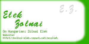 elek zolnai business card